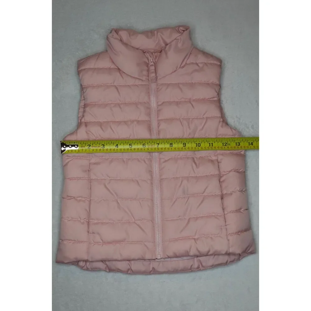 Old Navy Girls Active Puffer Vest Youth S 6-7 Pink Lightweight Full Zip